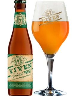 belgisches Bier Viven Speciale Belge Ale in der 33 cl Bierflasche mit vollem Bierglas